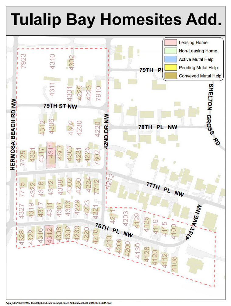 HUD Housing Tulalip Bay Homesites Addition map