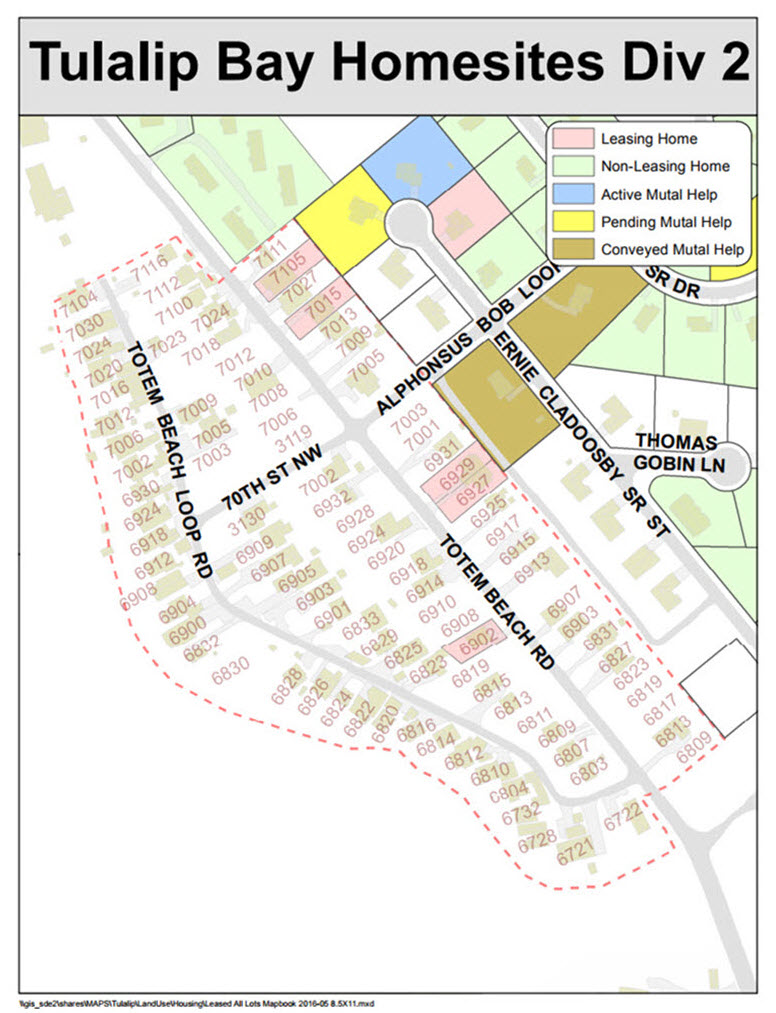 HUD Housing Tulalip Bay Homesites Division 2 map